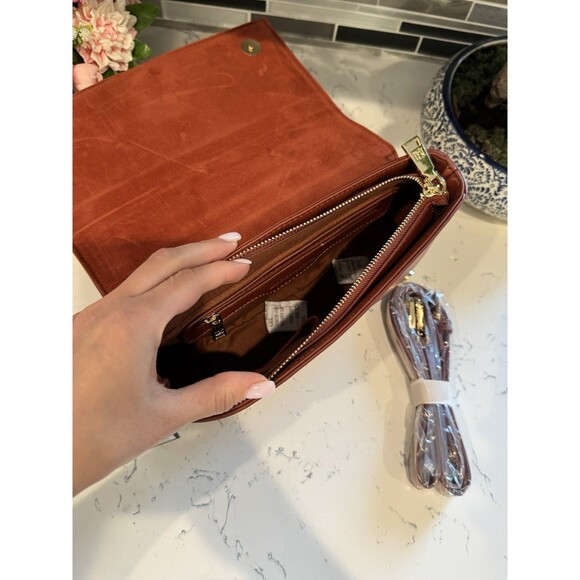 Badgley Mischka Leather Crossbody Bag with Bow and Logo Detail - Picture 7 of 9